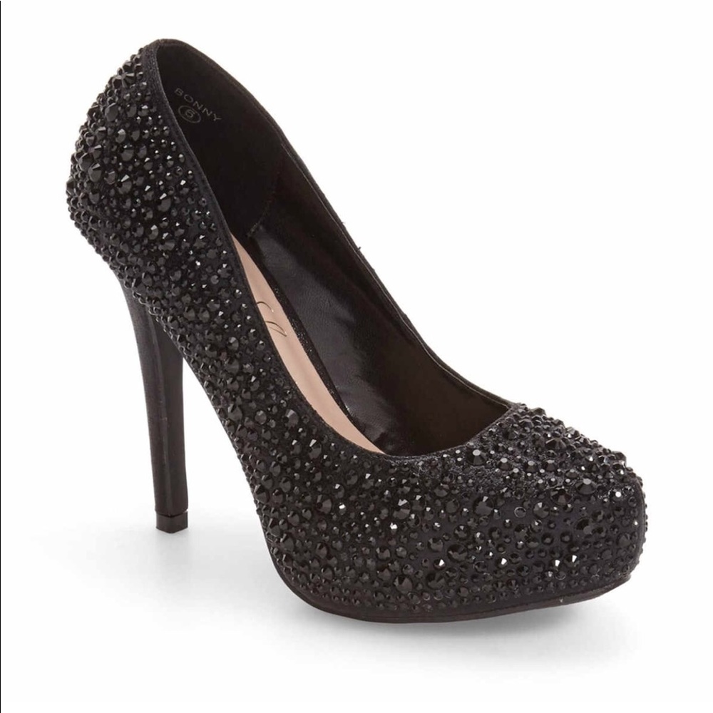 Lauren Lorraine Bonny Black Candy Heels 9.5